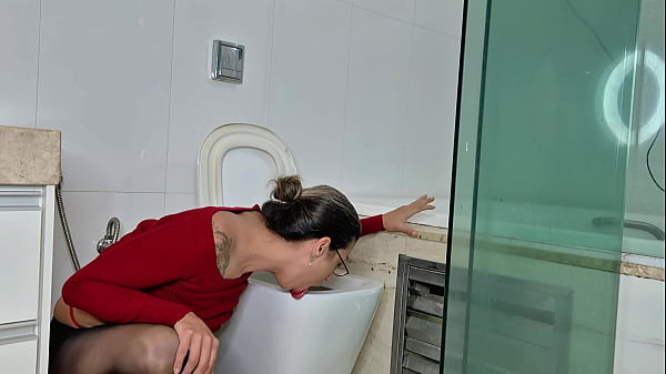 Sexy MILF Humiliated and used at the toylet Rough and nasty anal and piss fun PROMO